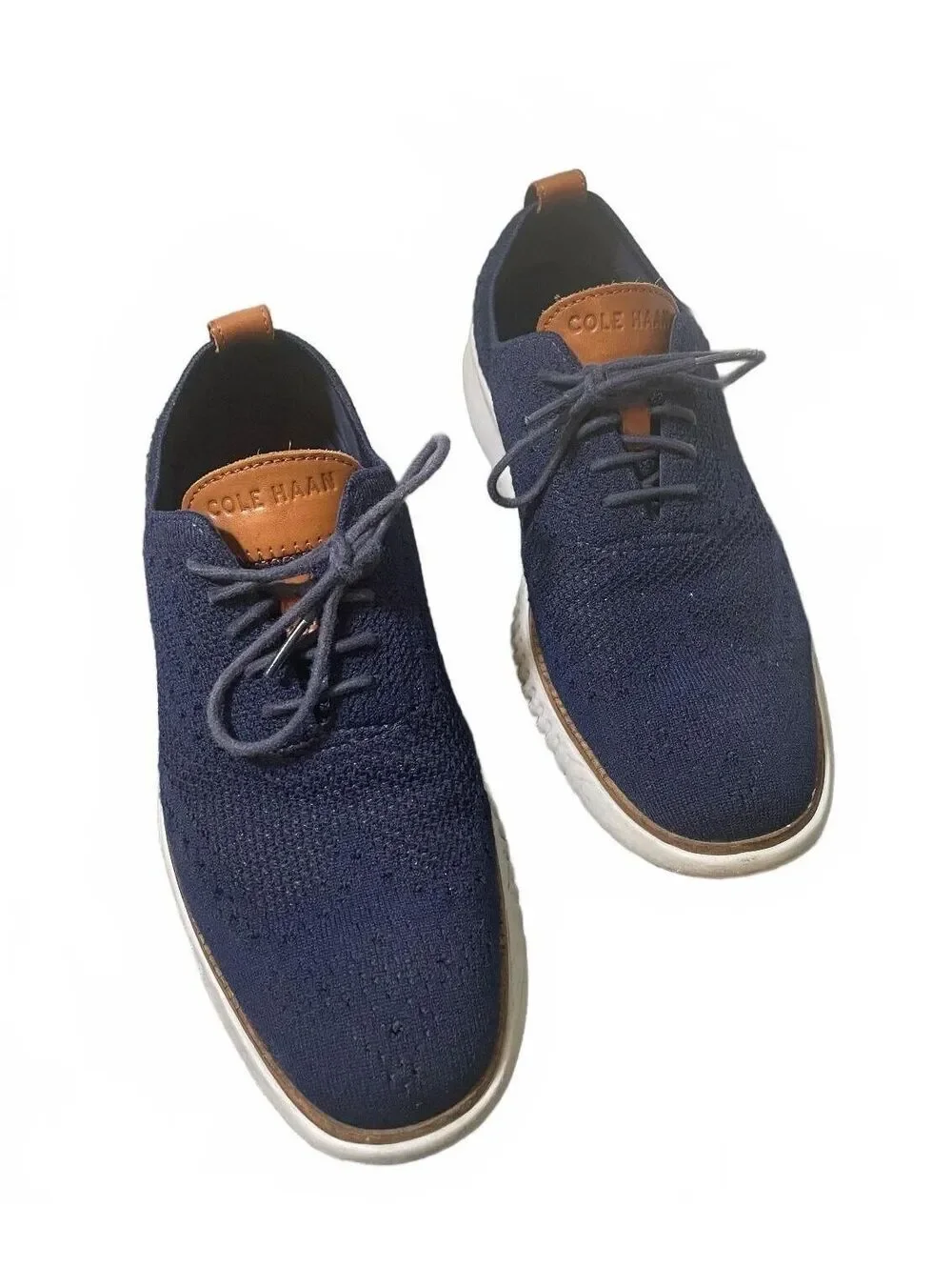Cole Haan Zero Grand Remastered Stitchlite Mens Navy Blue Wingtip Oxford 7.5